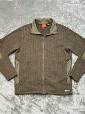 Merrell Hearthside Full Zip Sweater Jacket Mens XL Shadow Heathered performance